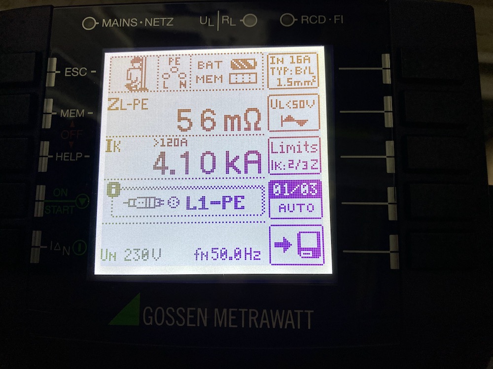 Schleifenimpedanz neben Trafohaus